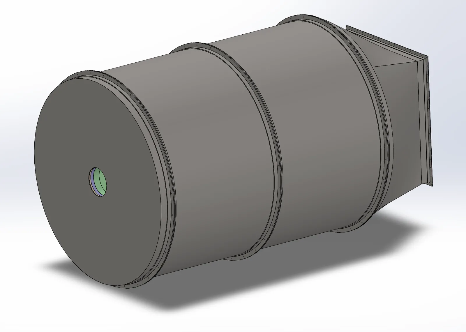 Parametric combustion box assembly, isometric render
