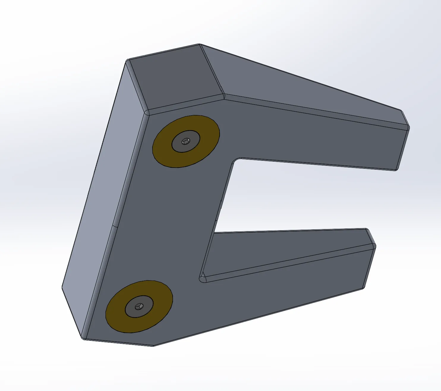 MOI-optimized mallet putter head render with brass weights